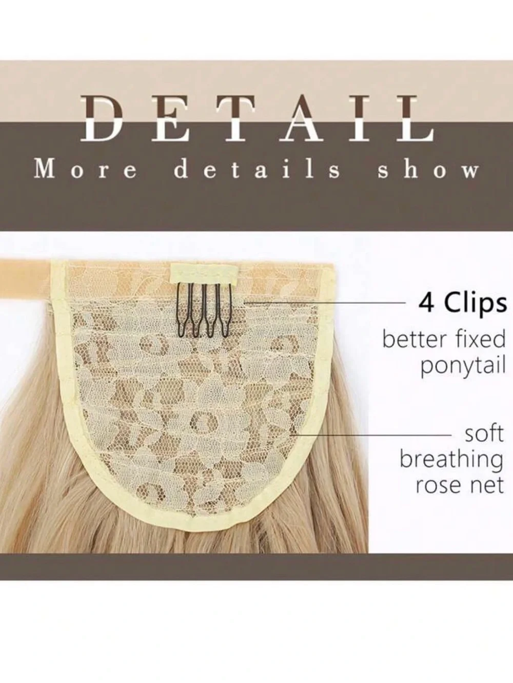 Blonde Wavy Clip-In Ponytail Extension - Natural Light Blonde